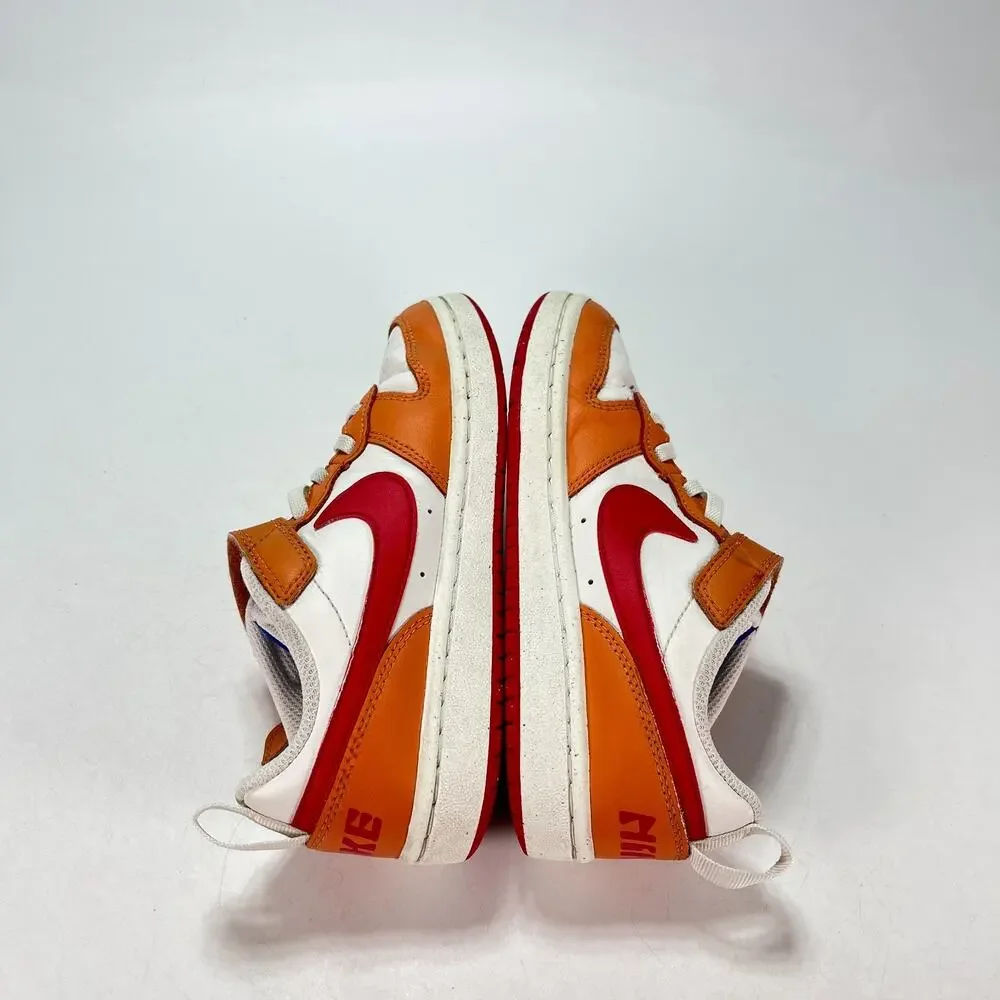 Nike Court Borough Low 2 White Orange Red Sneakers BQ5451-119 Youth Size 1.5Y